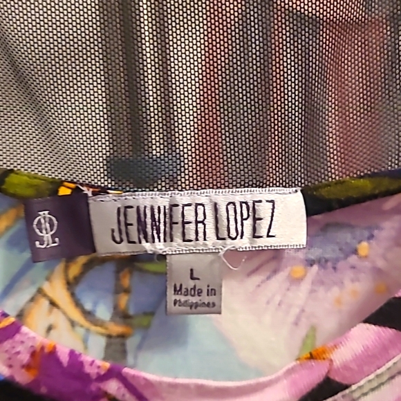 Jenifer Lopez sleeveless floral blouse size is large - Picture 1 of 4